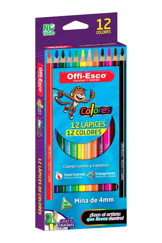 Colores Offi-Esco x 12 Unidades - Suaves y cremosos