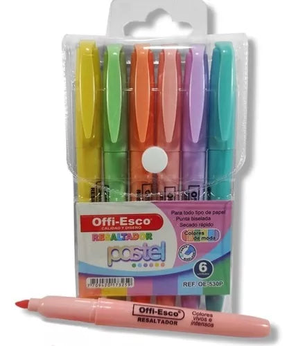 Resaltadores Pastel - Offi-Esco x 6