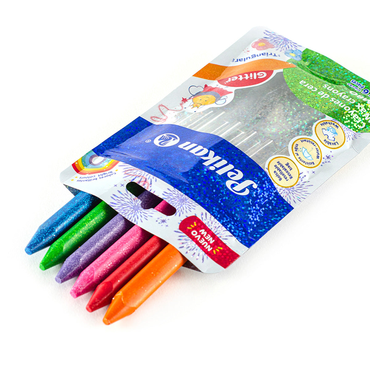 Crayones Glitter x 6 - Pelikan