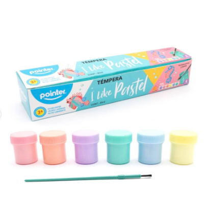 Temperas colores pastel Set x6 - Pointer