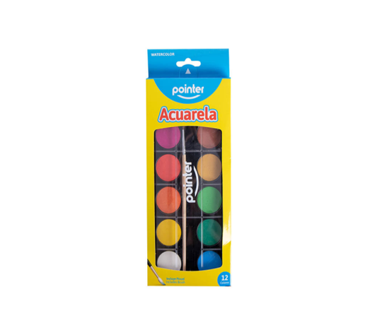 Set acuarela + Pincel - 12 colores - Pointer