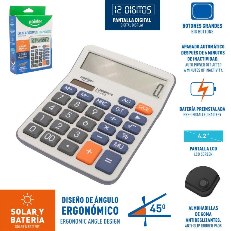 Calculadora de Escritorio 12 Dígitos - Pointer