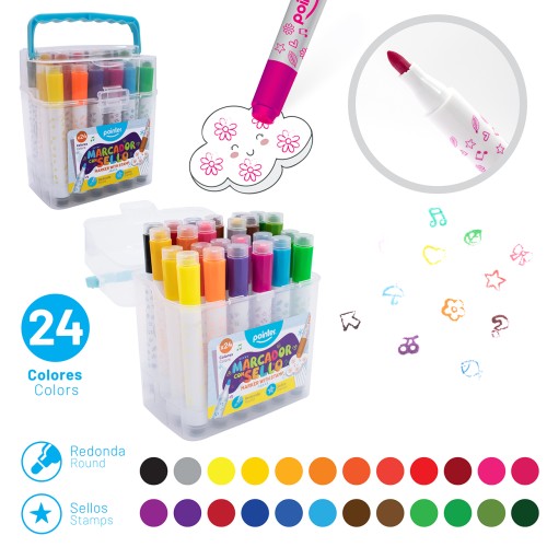 Marcadores con Sellos x 24 - Pointer