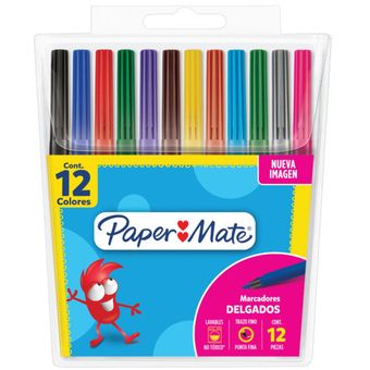 Plumones delgados x 12 Paper Mate Magicolor