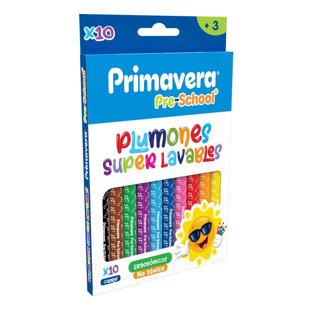 Plumones Lavables x10 - Pre School / Primavera