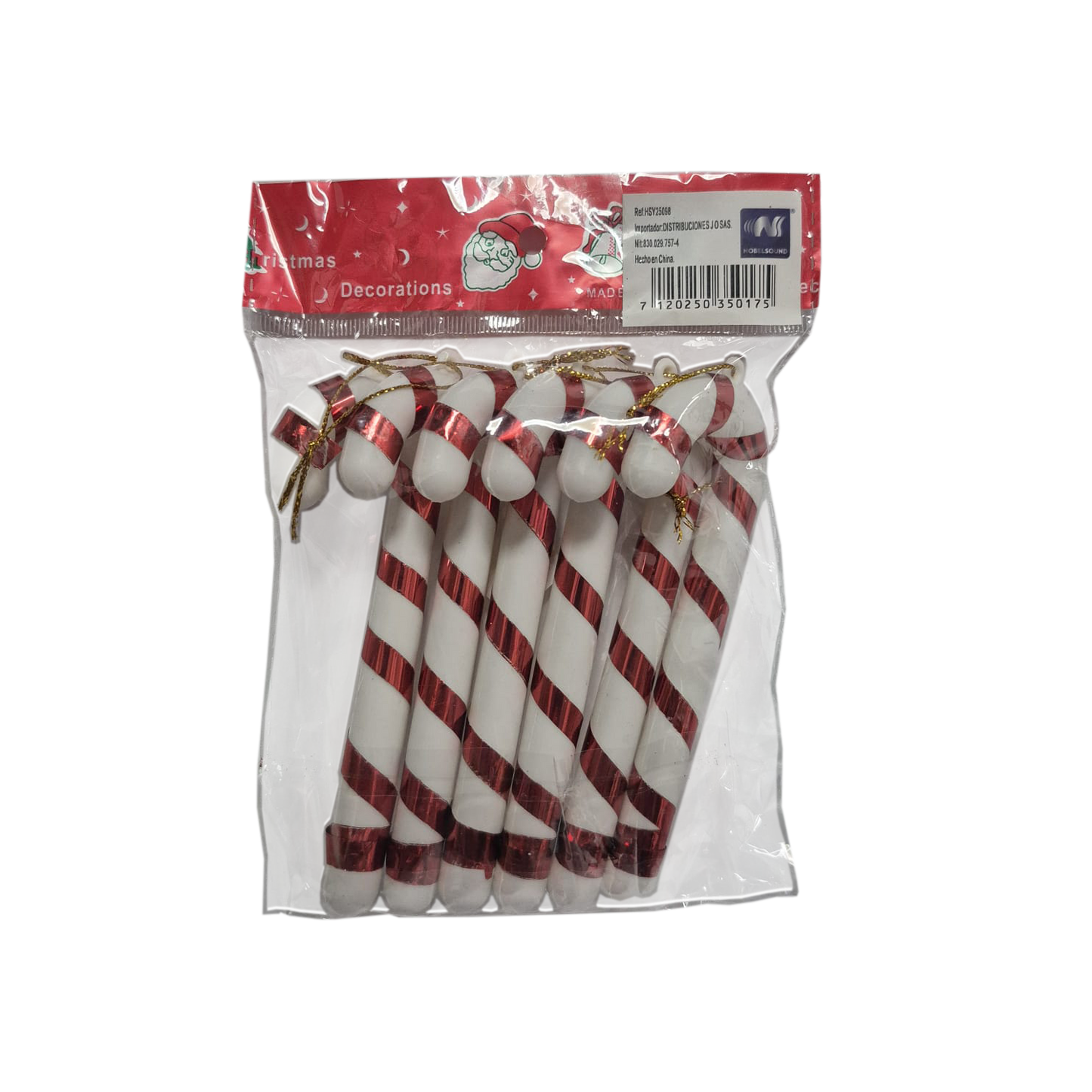 Set Bastones Navideños Decoración x6
