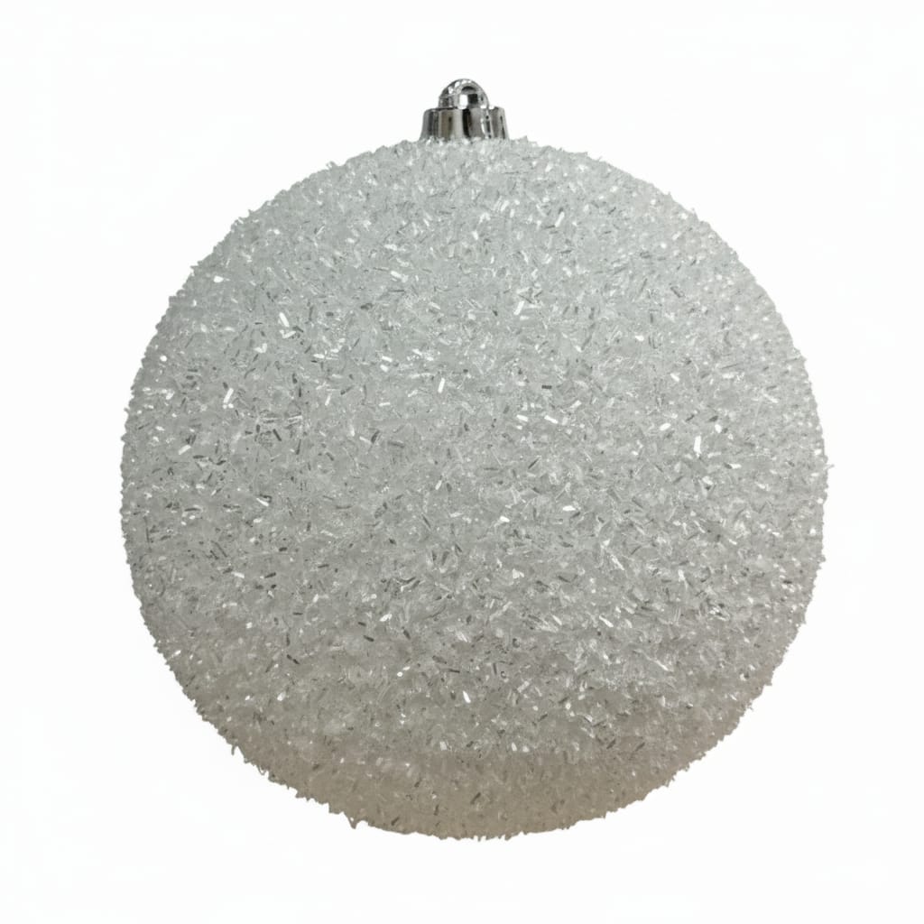 Bola Navidad Tinsel 20cm Blanca