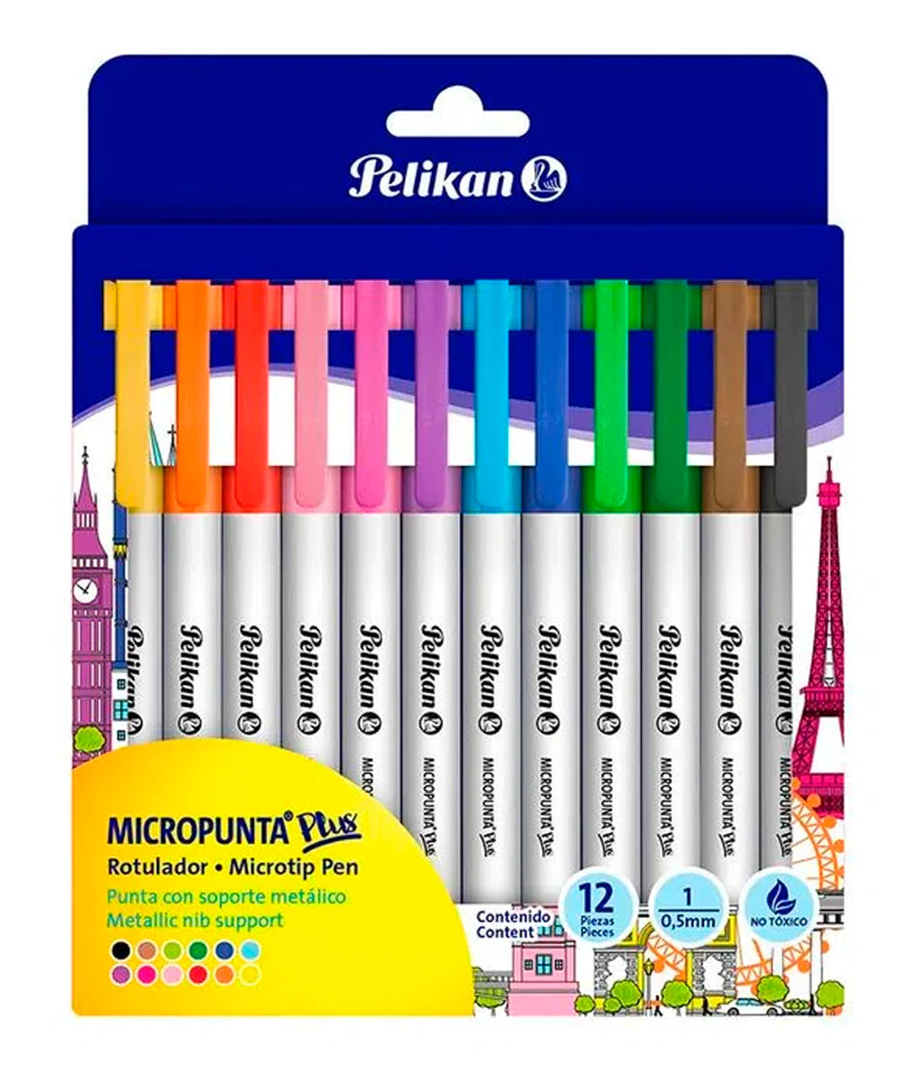 Marcadores Micropunta surtidos x12 - Pelikan