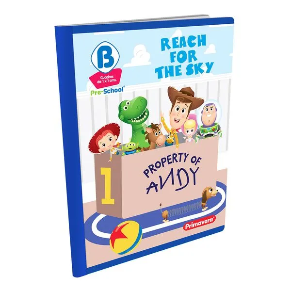 Cuaderno "B" Cuadritos Toy Story, - 100 HojasCuadros 1x1