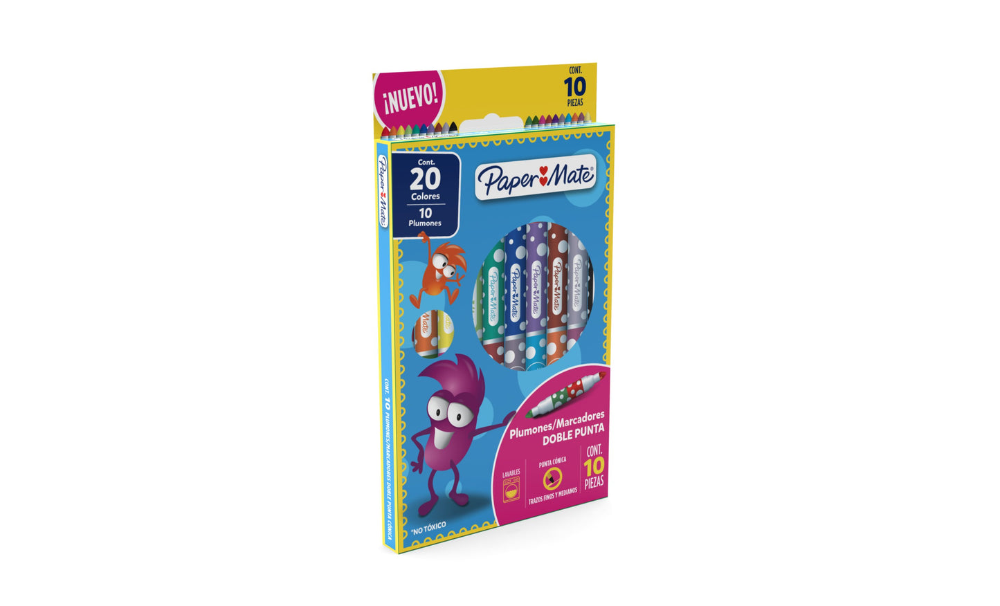 Marcadores PaperMate Doble puntoa x 10 (20) unds
