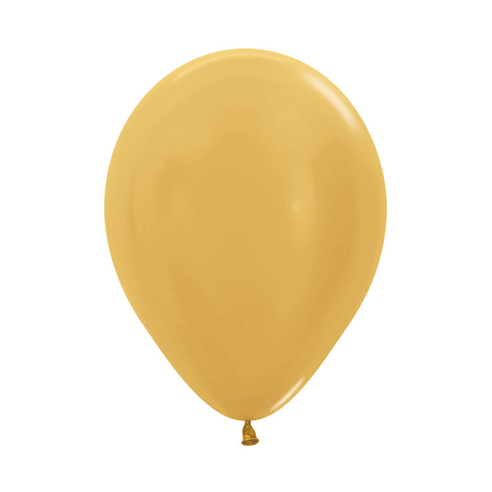 Globos r9 x12 metalizado dorado Sempertex