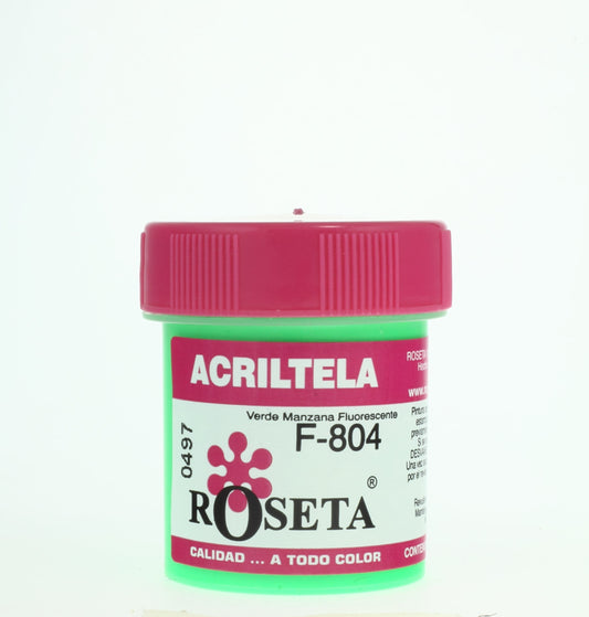 Pintura acrílica acritela verde manzana fluorescente 30c Roseta