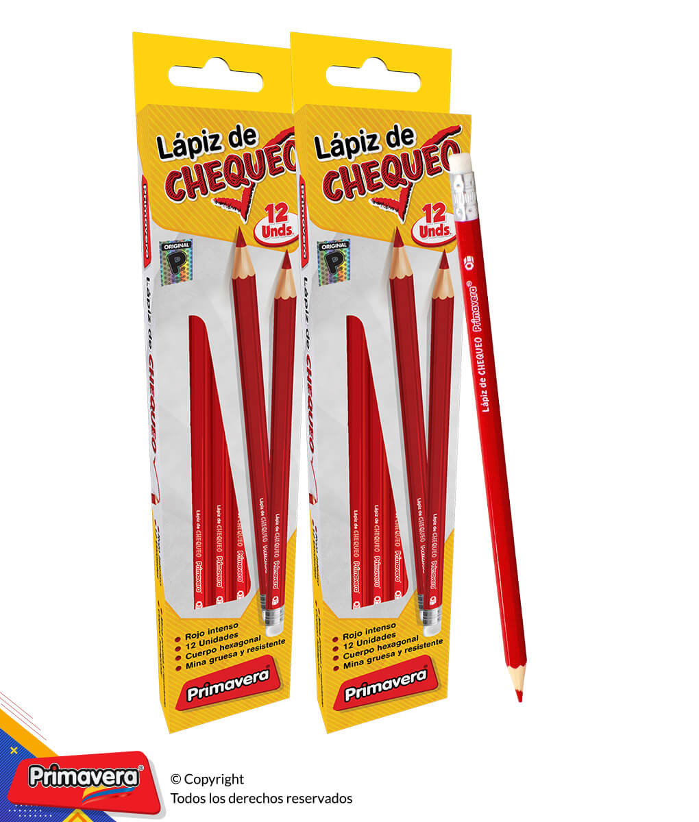 Lápiz hexagonal de chequeo rojo Primavera