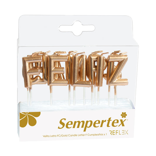 Velitas en letras feliz cumpleaños dorado Sempertex