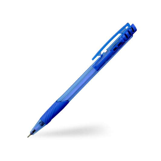 Bolígrafo job retráctil azul Faber-Castell.