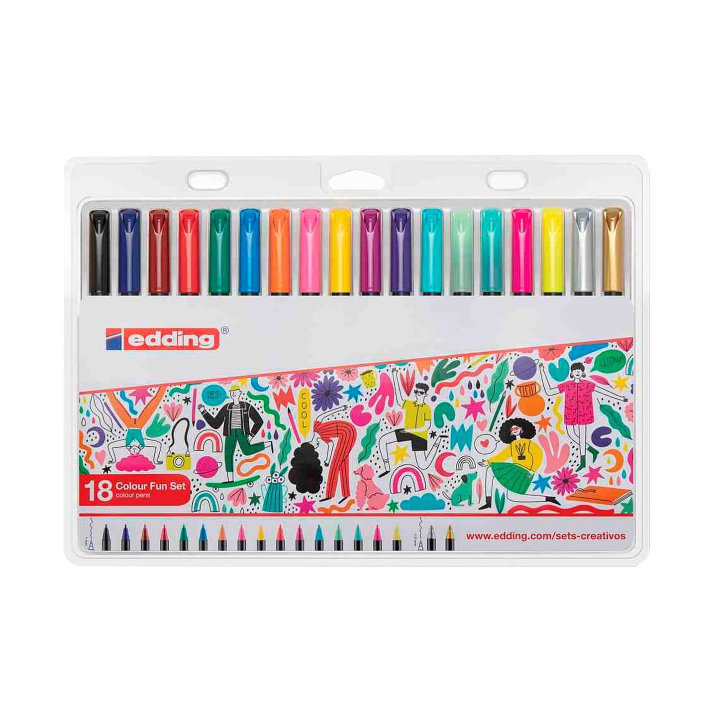 set color fun x 18 piezas edding