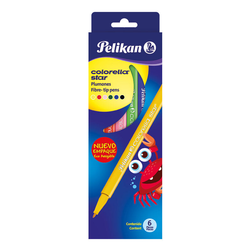 Plumones colorella star x 6 Pelikan