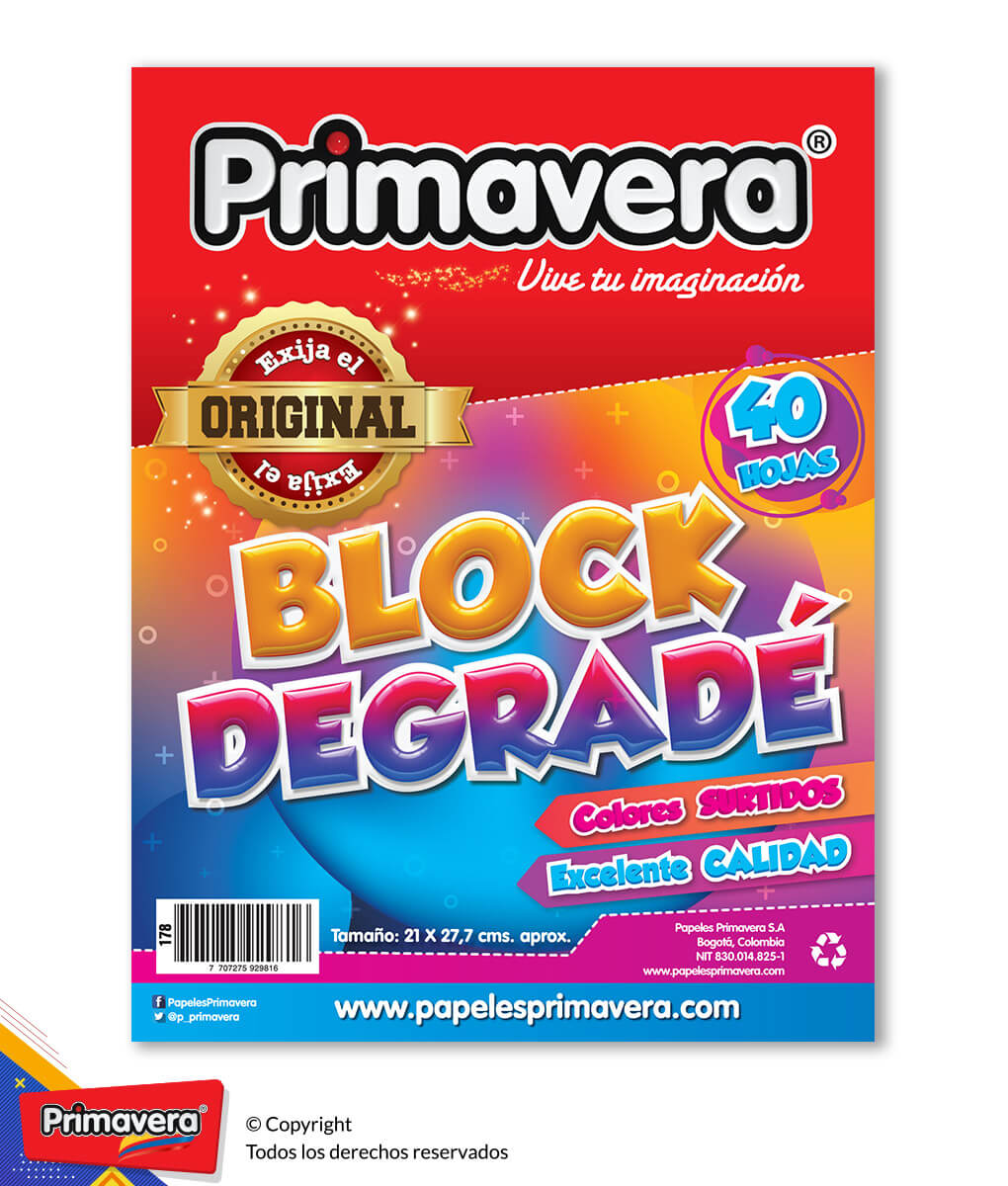 block anotación carta degradado 40 hojas Primavera