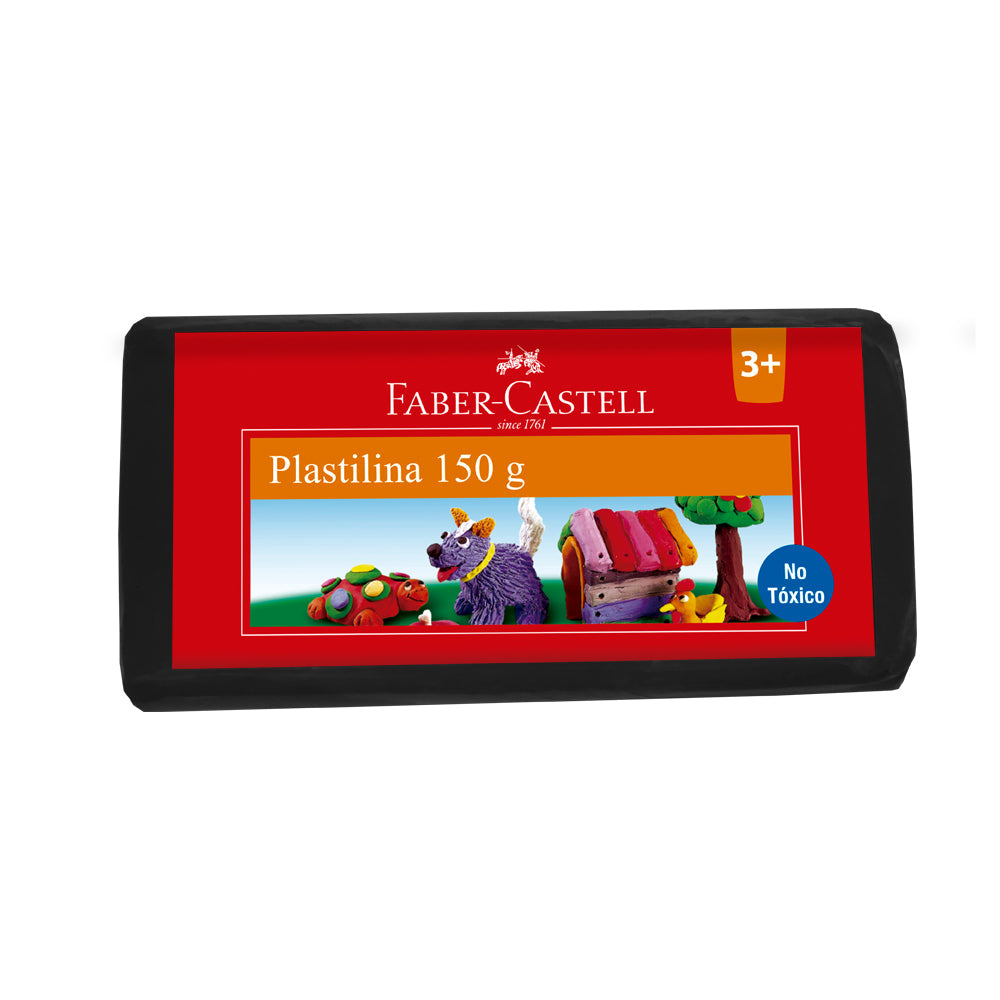 Plastilina barra 150g negra Faber-Castell