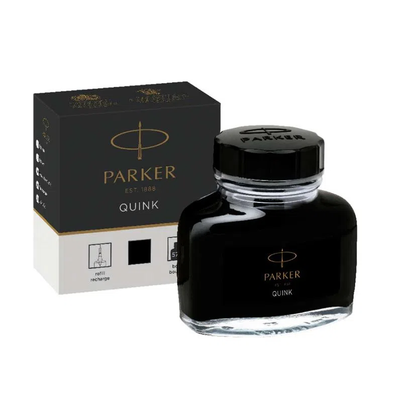 tinta parker estilógrafo quink negra