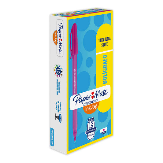 Bolígrafo inkjoy 100 cristal magenta kilometrico