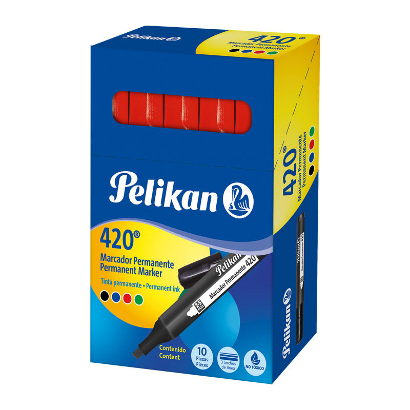 Marcador grueso permanente 420 rojo Pelikan