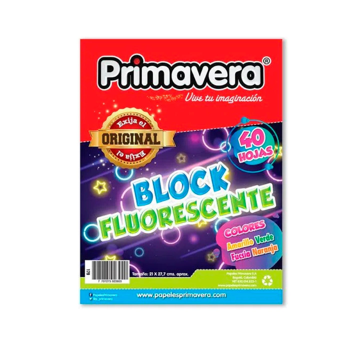 block anotación carta fluorescente 40 hojas Primavera