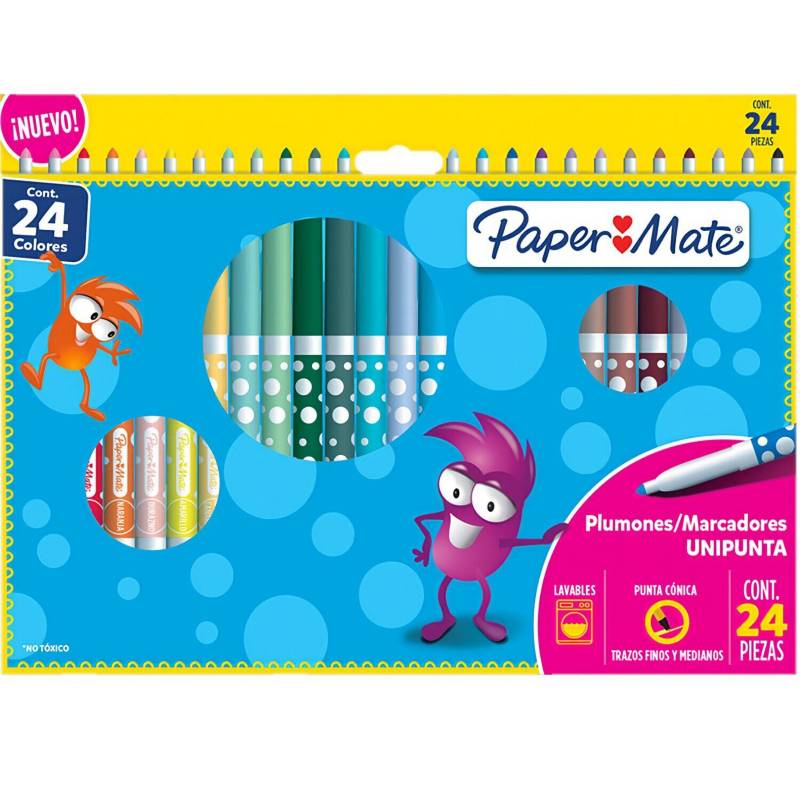 Plumones Paper Mate lavable x24 unidades