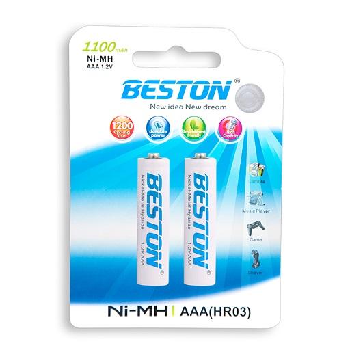 batería recargable aaa x2 Beston-1100