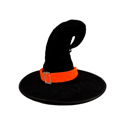 Sombrero Bruja Halloween Negro/Naranja