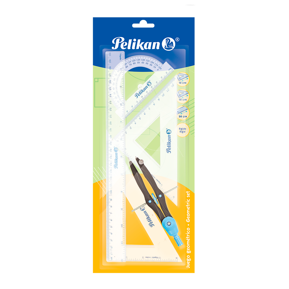 Juego Geométrico + Compás - Pelikan