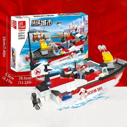 Juguetes Tipo Lego - Fire Speed Boat - Global City