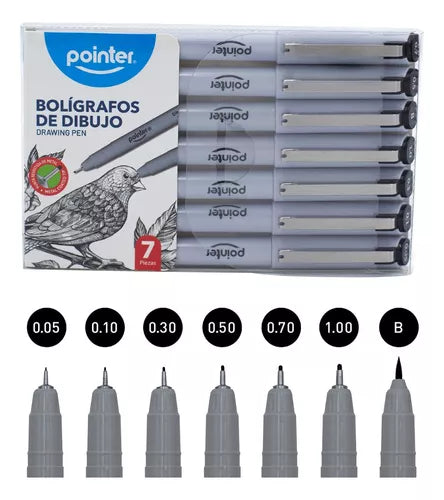 Set Rapidógrafos x7 - Pointer