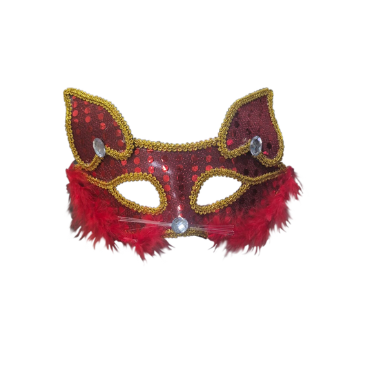 Antifaz de Gato Lentejuelas Plumas 226150-31