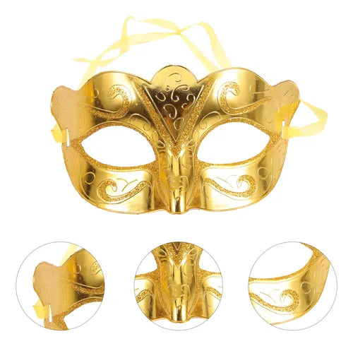 Antifaz plástico con Relieve Dorado/Plateado 226150-12