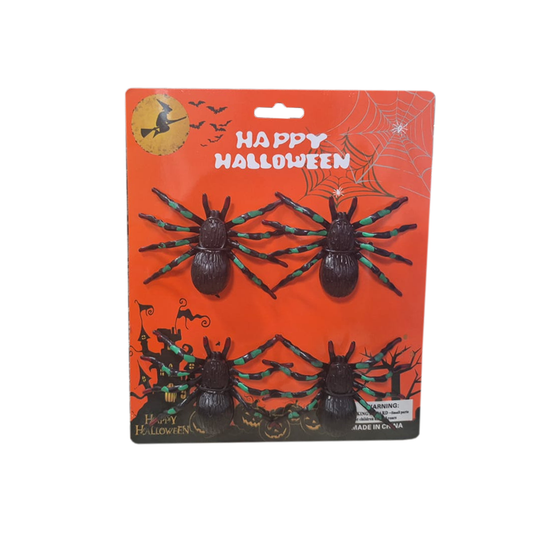 Arañas Plásticas x4 Halloween DG24084