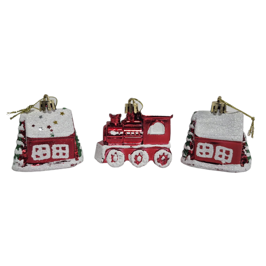 SetCasas y Tren Navideño Decoración x3