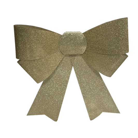 Moño Navideño Escarcha Dorado-Grande