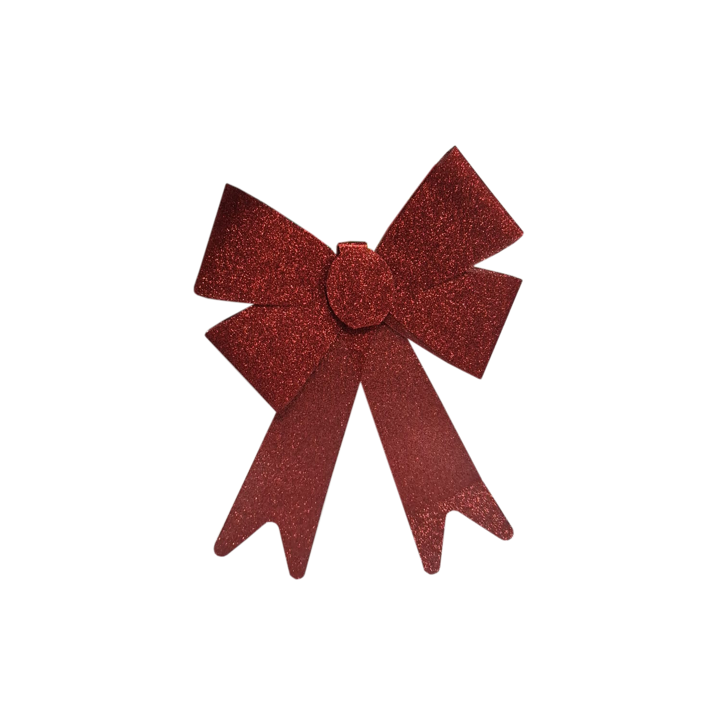 Moño Navideño Escarcha Rojo - Mediano