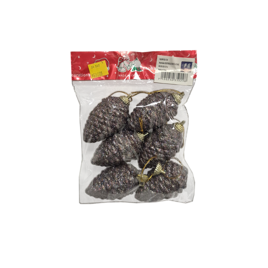 Set Piñas de pino Navideños Decoración x6