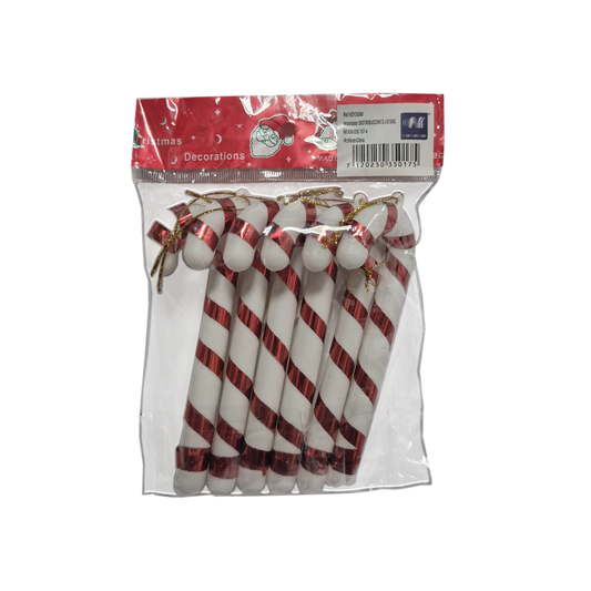 Set Bastones Navideños Decoración x6
