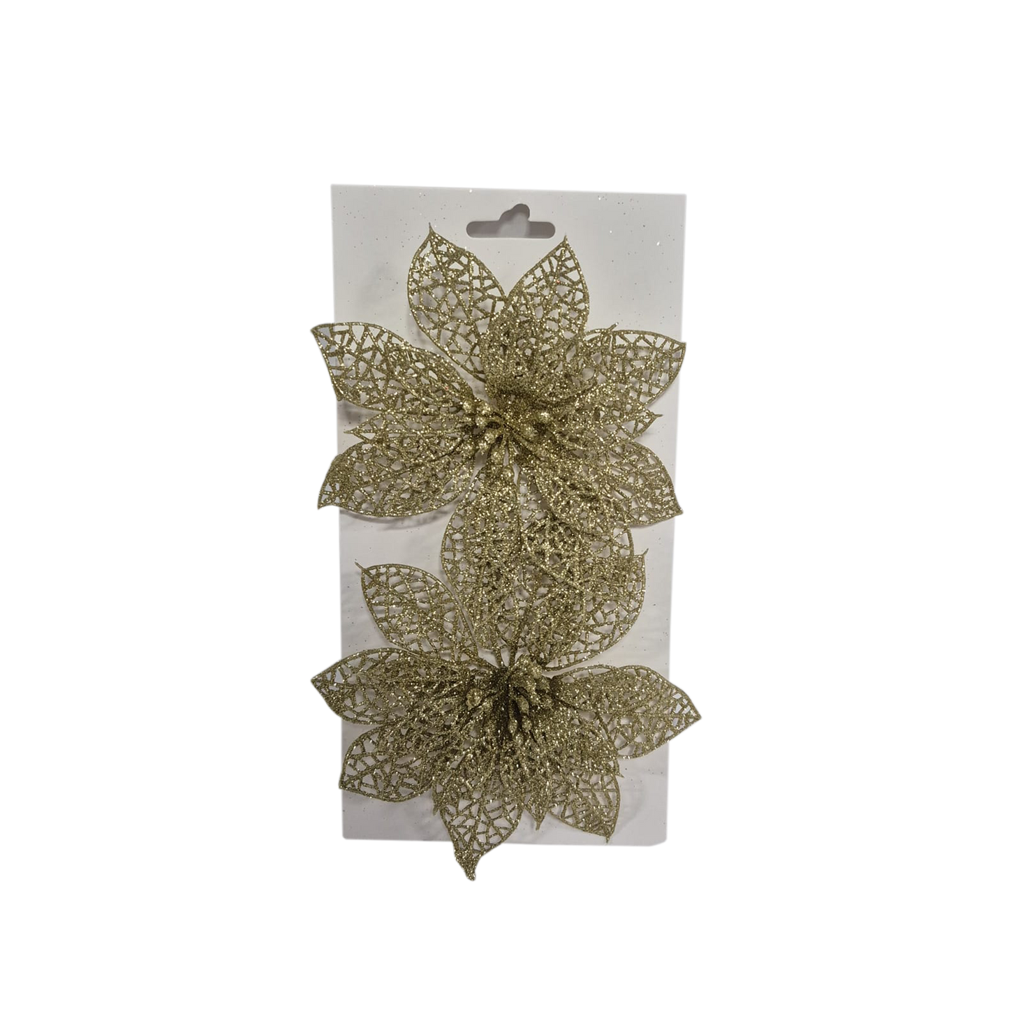 Flores Navideñas Setx2 - Dorado / Rojo