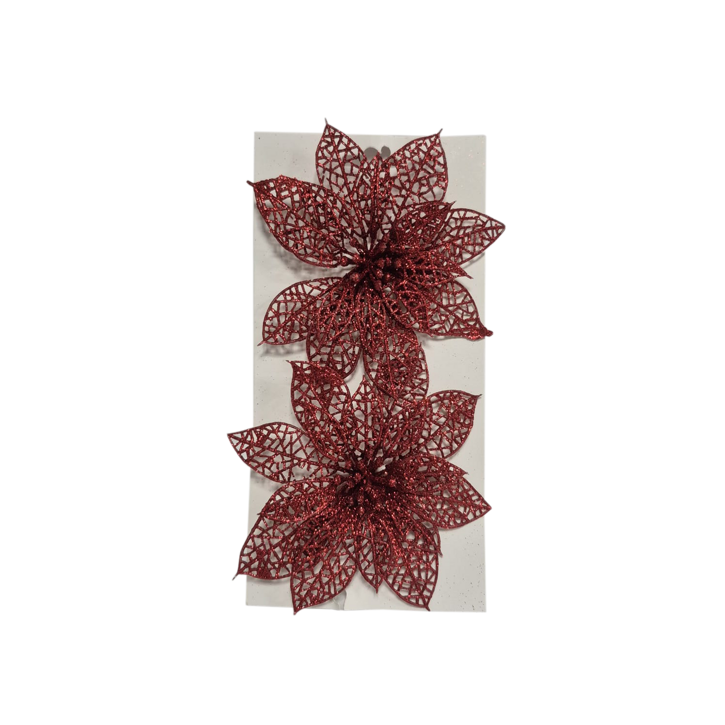 Flores Navideñas Setx2 - Dorado / Rojo