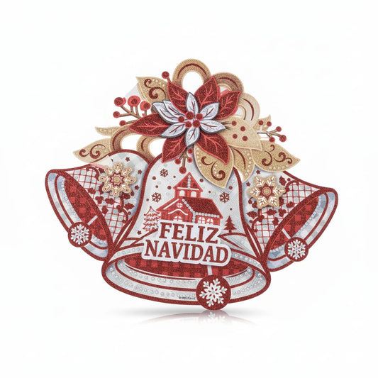 Cartel Grande FELIZ NAVIDAD CAMPANAS 60x50cm