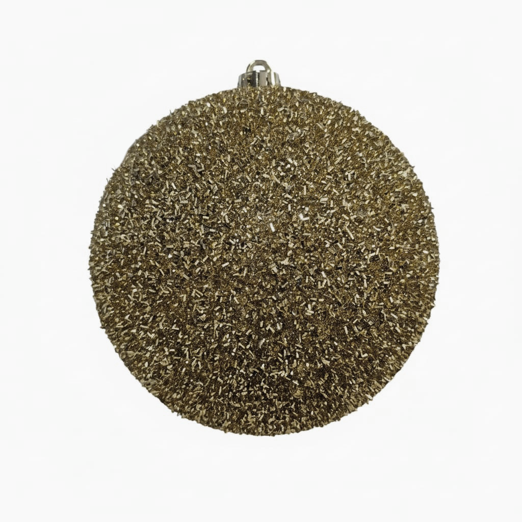 Bola Navidad Tinsel 20cm Champaña