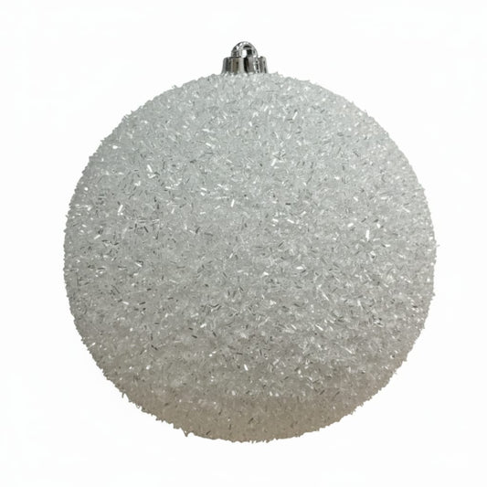 Bola Navidad Tinsel 20cm Blanca