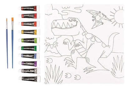 Set Pintura Acrílica - Dinosaurio