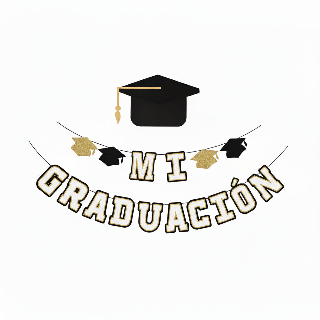 Pendón "Mi Graduación" Letra. Escarchada -