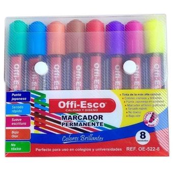 Marcadores Permanentes Offi-Esco x 8