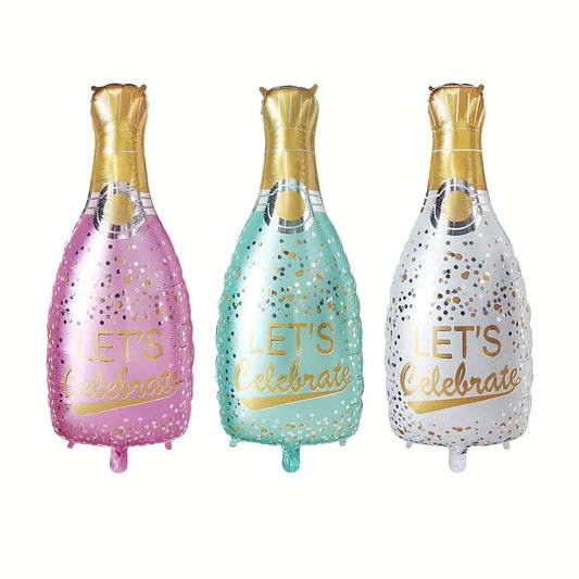 GLOBO BOTELLA CHAMPAÑA COLOR 1PC - 48x98cm
